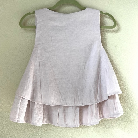 Storers ruffle layer tank top in dusty rose pink, size S - Picture 3 of 9